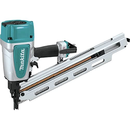 Cloueur de charpente pneumatique Makita AN924, chargeur incliné à vingt et un degrés pour clous à tête ronde de 50 à 90 mm