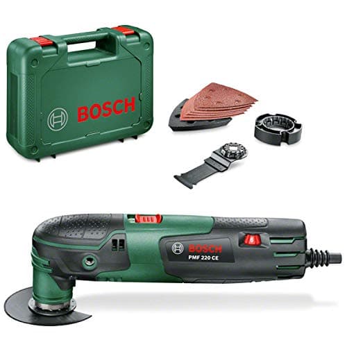 Outil multifonction oscillant filaire Bosch PMF 220 CE vert, 220 W, avec lame segment et plateau de ponçage triangulaire
