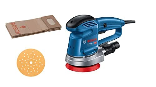 Ponceuse excentrique filaire Bosch Professional GEX 34-125 avec plateau de 125 mm multiperforé et sac à poussière