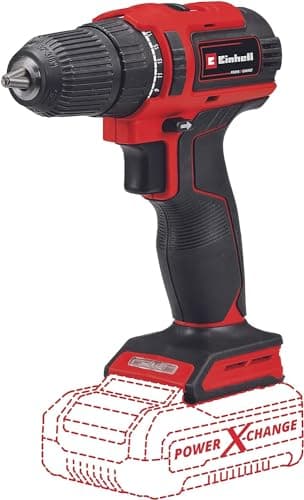 Perceuse-visseuse sans fil Einhell Power X-Change avec moteur sans charbon, mandrin monodouille et éclairage LED