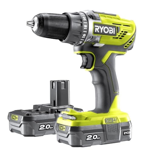 Perceuse-visseuse sans fil Ryobi 18 V ONE+ avec mandrin 13 mm, deux batteries et son chargeur